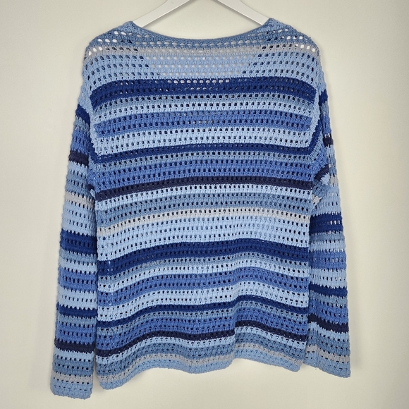 Johnny Was Size LARGE Striped Crochet Sweater NWOT - Picture 11 of 11